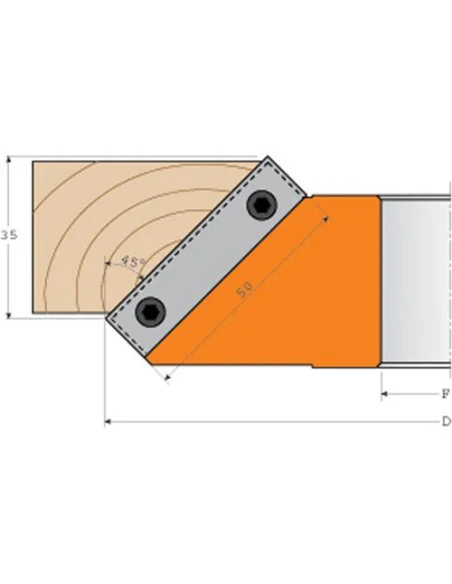 Axcaliber 45 degree Chamfer Cutter Head 🪚 Premium Woodworking Equipment | JetTools.bg