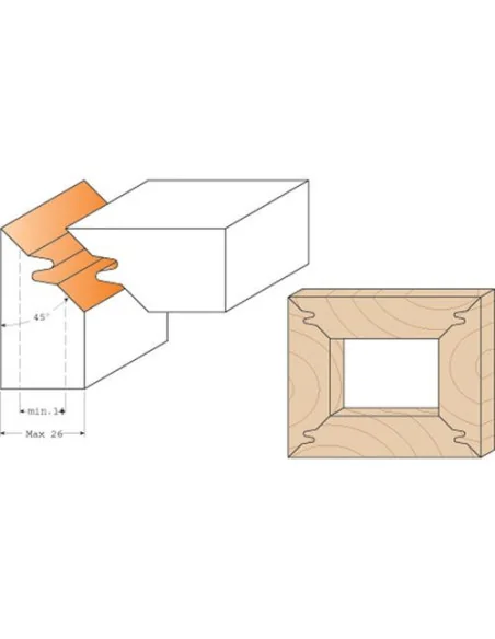 Axcaliber 45deg Lock Mitre Cutter Head 🪚 Премиум оборудване за дървообработка | JetTools.bg