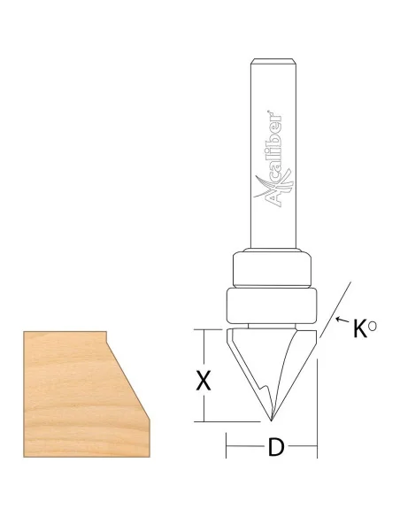 Axcaliber 60 Degree Vee Groove Cutter 🪚 Премиум оборудване за дървообработка | JetTools.bg