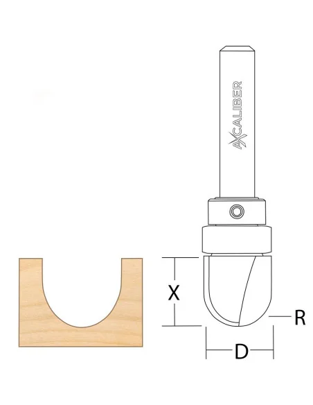 Axcaliber Bearing Guided Round Nose Cutter 🪚 Премиум оборудване за дървообработка | JetTools.bg
