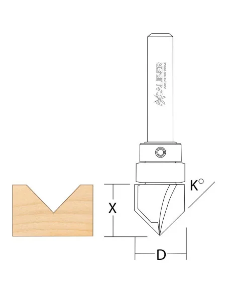 Axcaliber Bearing Guided Vee Groove Cutter 🪚 Премиум оборудване за дървообработка | JetTools.bg