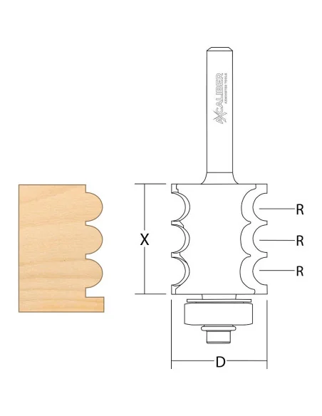 Axcaliber Convex Multi-Bead Cutter 🪚 Премиум оборудване за дървообработка | JetTools.bg