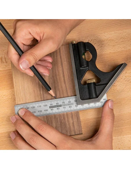 Axminster Professional Combination Square Set 150mm (3 Piece) 🪚 Premium Woodworking Equipment | JetTools.bg