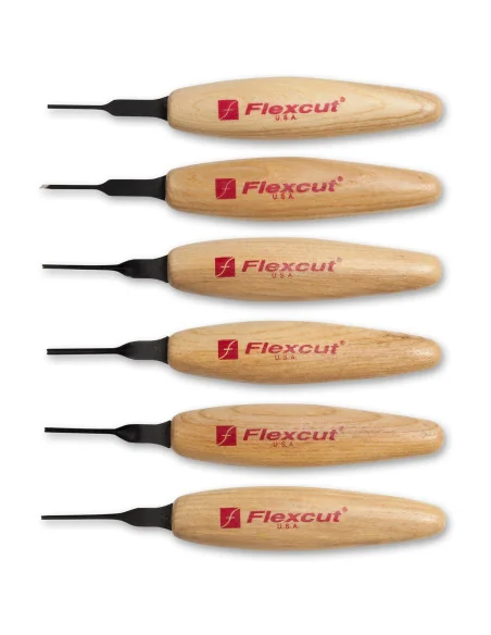 Flexcut 6 Piece 1.5mm Mixed Profile Micro Tool Set 🪚 Премиум оборудване за дървообработка | JetTools.bg