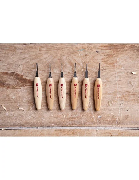 Flexcut 6 Piece 1.5mm Mixed Profile Micro Tool Set 🪚 Премиум оборудване за дървообработка | JetTools.bg