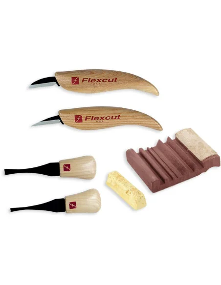 Flexcut Beginner Palm and Knife Set & Slip Strop - PACKAGE DEAL 🪚 Premium Woodworking Equipment | JetTools.bg