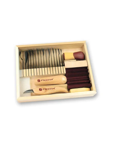 Flexcut SK108 20 Piece Starter Carving Set 🪚 Премиум оборудване за дървообработка | JetTools.bg