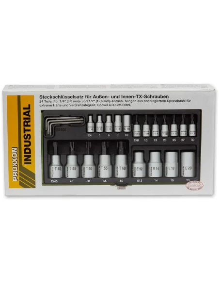 Proxxon 23 Piece Torx Socket Set (14" & 12") 🪚 Премиум оборудване за дървообработка | JetTools.bg
