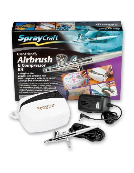 SprayCraft SP30 Top Feed Airbrush & Compressor Set 🪚 Premium Woodworking Equipment | JetTools.bg